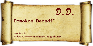 Domokos Dezső névjegykártya